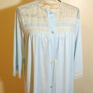 Vtg Lorraine Blue Semi Sheer Robe
